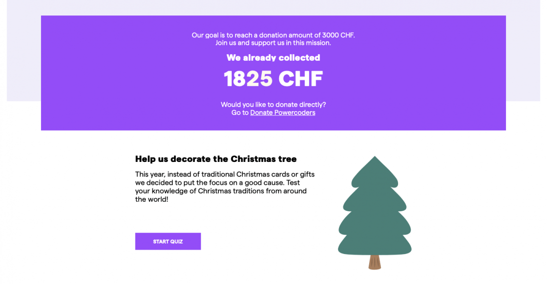 A total of 1825 CHF was raised. 