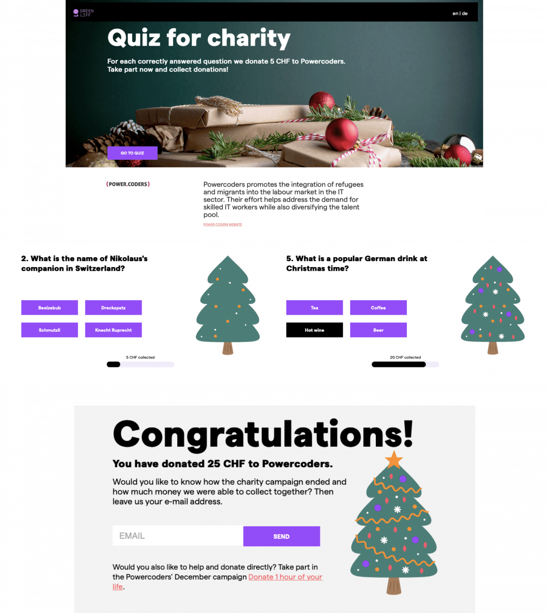 Impressions and screenshots from our Christmas quiz.